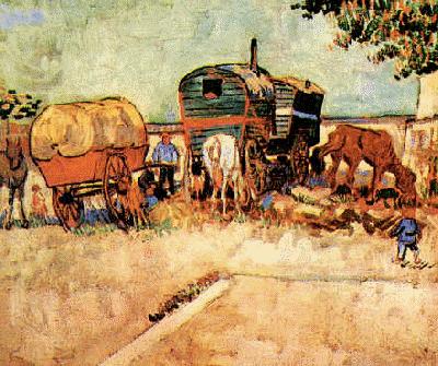 Vincent Van Gogh Encampment of Gypsies with Caravan oil painting image